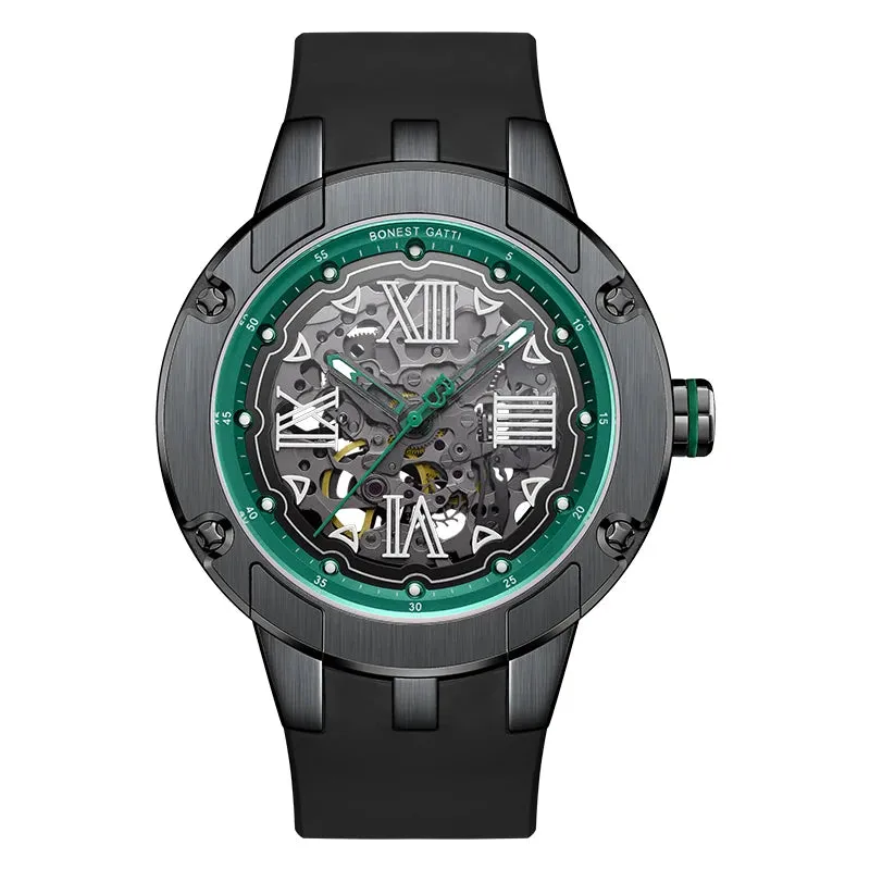 Bonest Gatti Round Skeleton 316L Men Watch