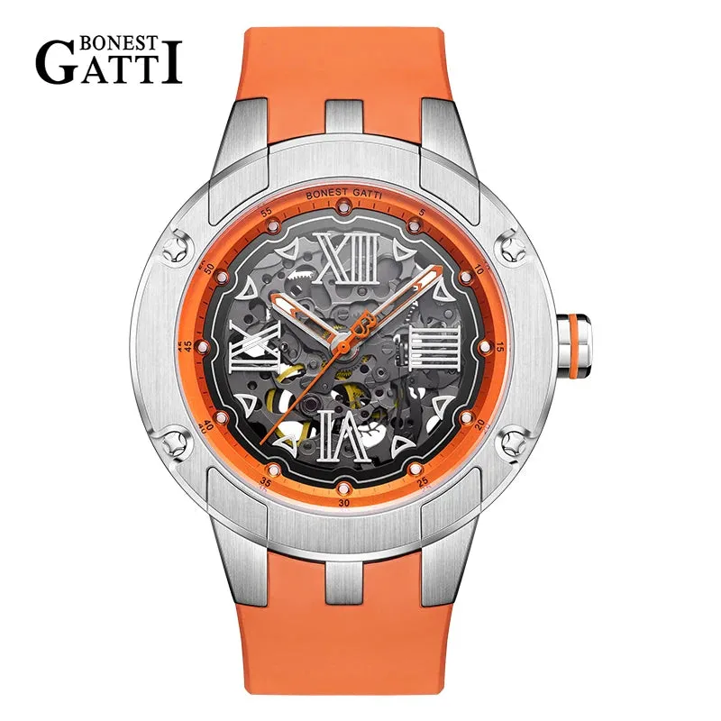Bonest Gatti Round Skeleton 316L Men Watch
