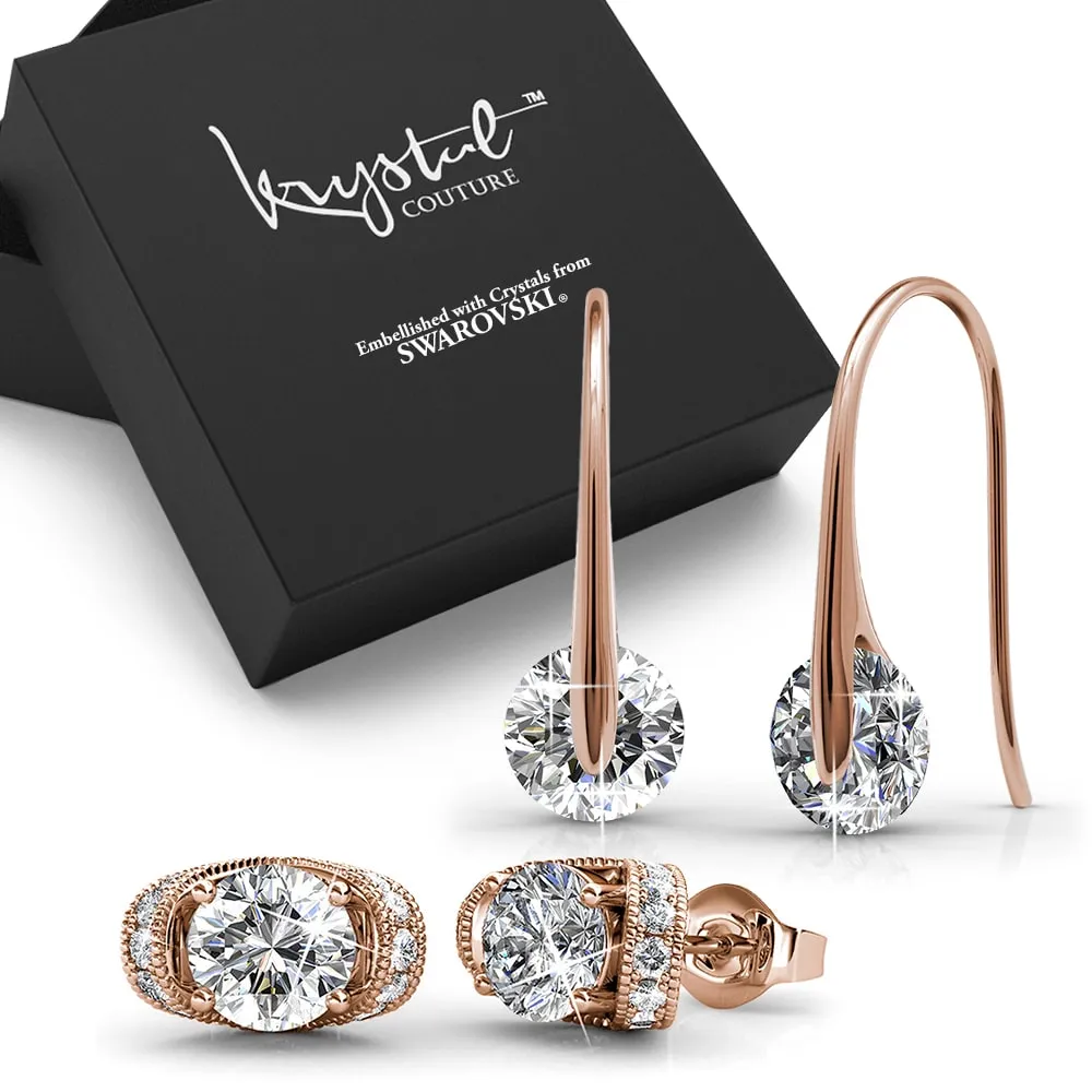 Boxed Tiara Crystal Earrings Embellished with SWAROVSKI Crystals