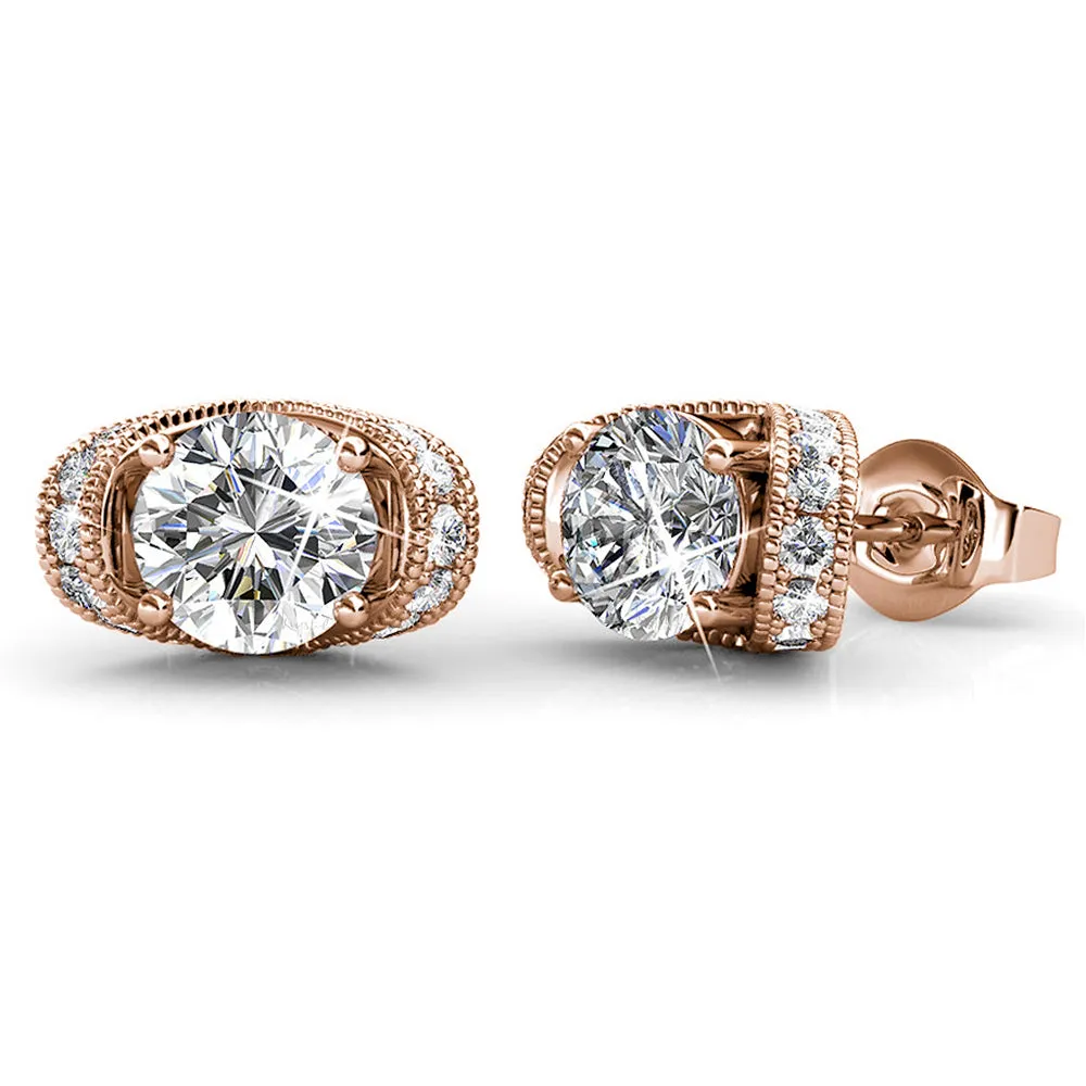 Boxed Tiara Crystal Earrings Embellished with SWAROVSKI Crystals