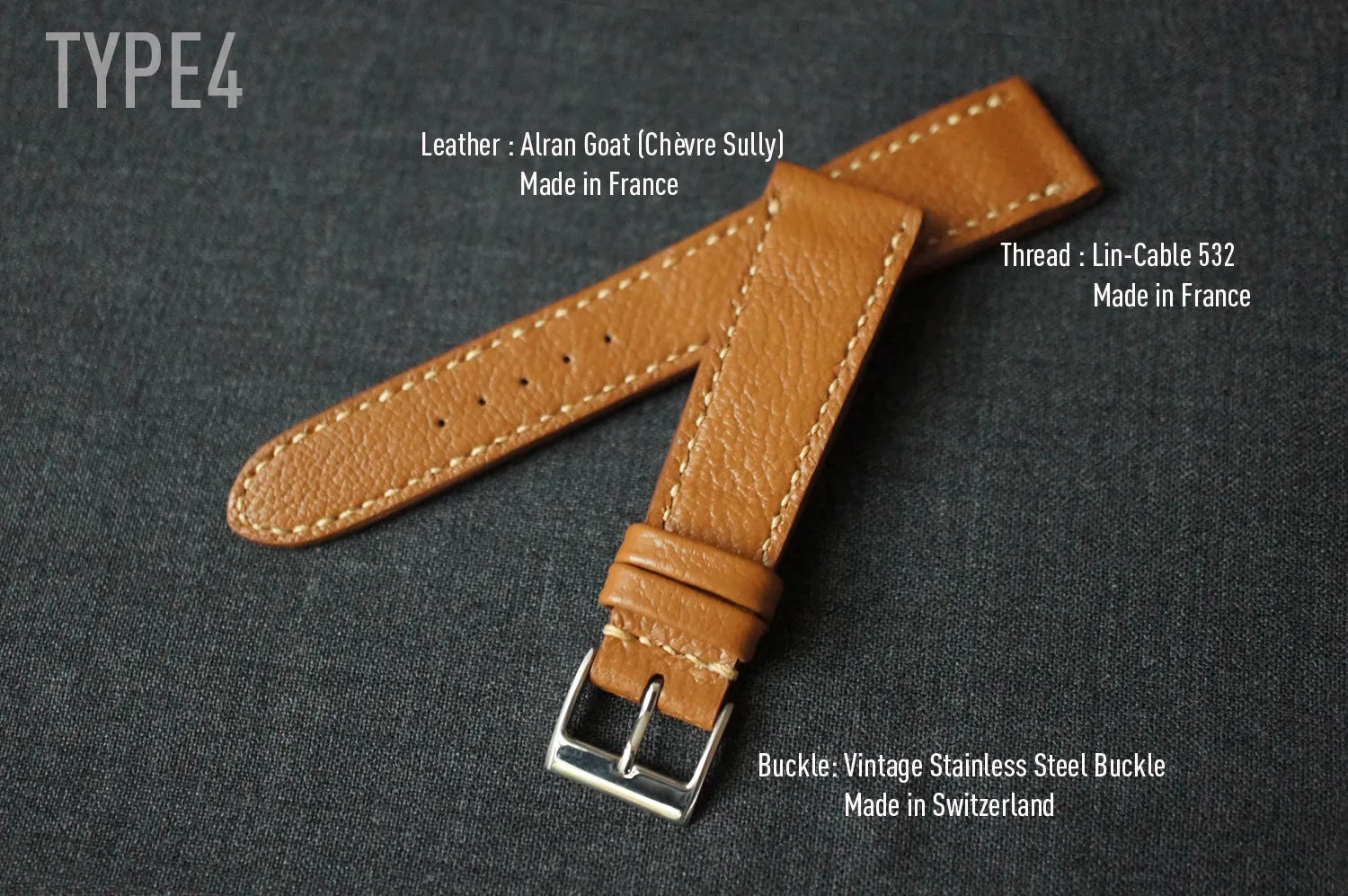 CAMEL TAN TEXTURED GOAT CUSTOM MADE STRAP