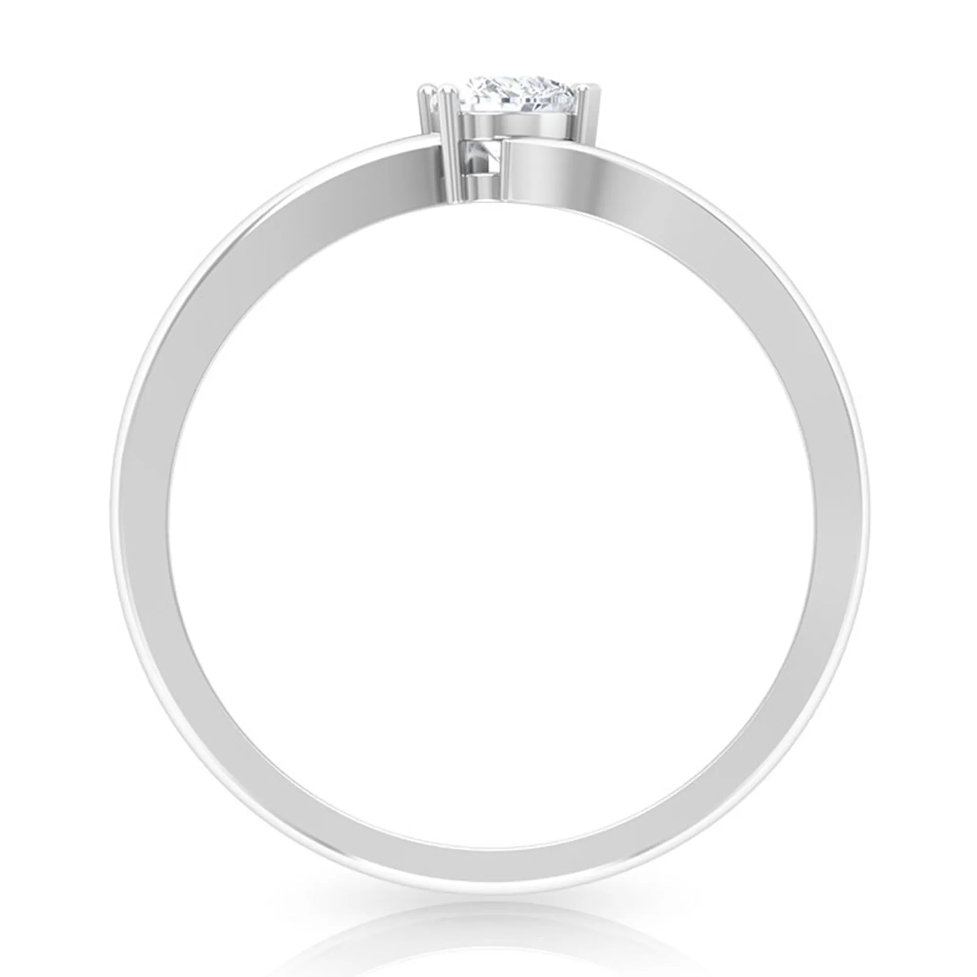 Certified Moissanite Heart Promise Ring