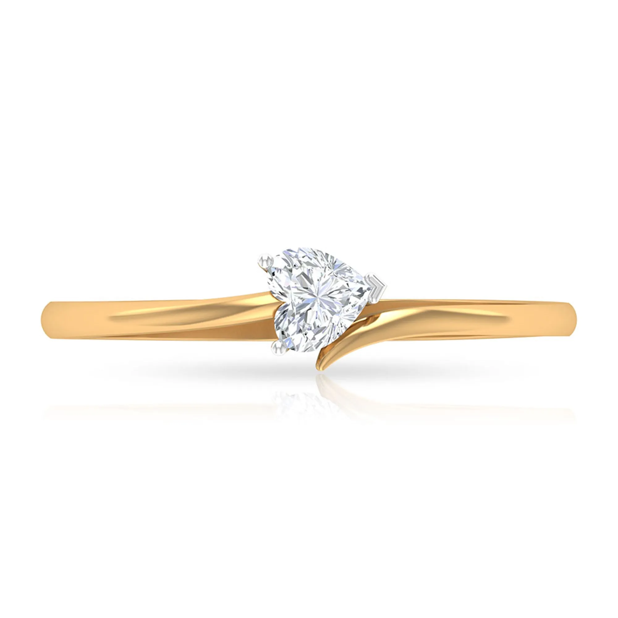 Certified Moissanite Heart Promise Ring