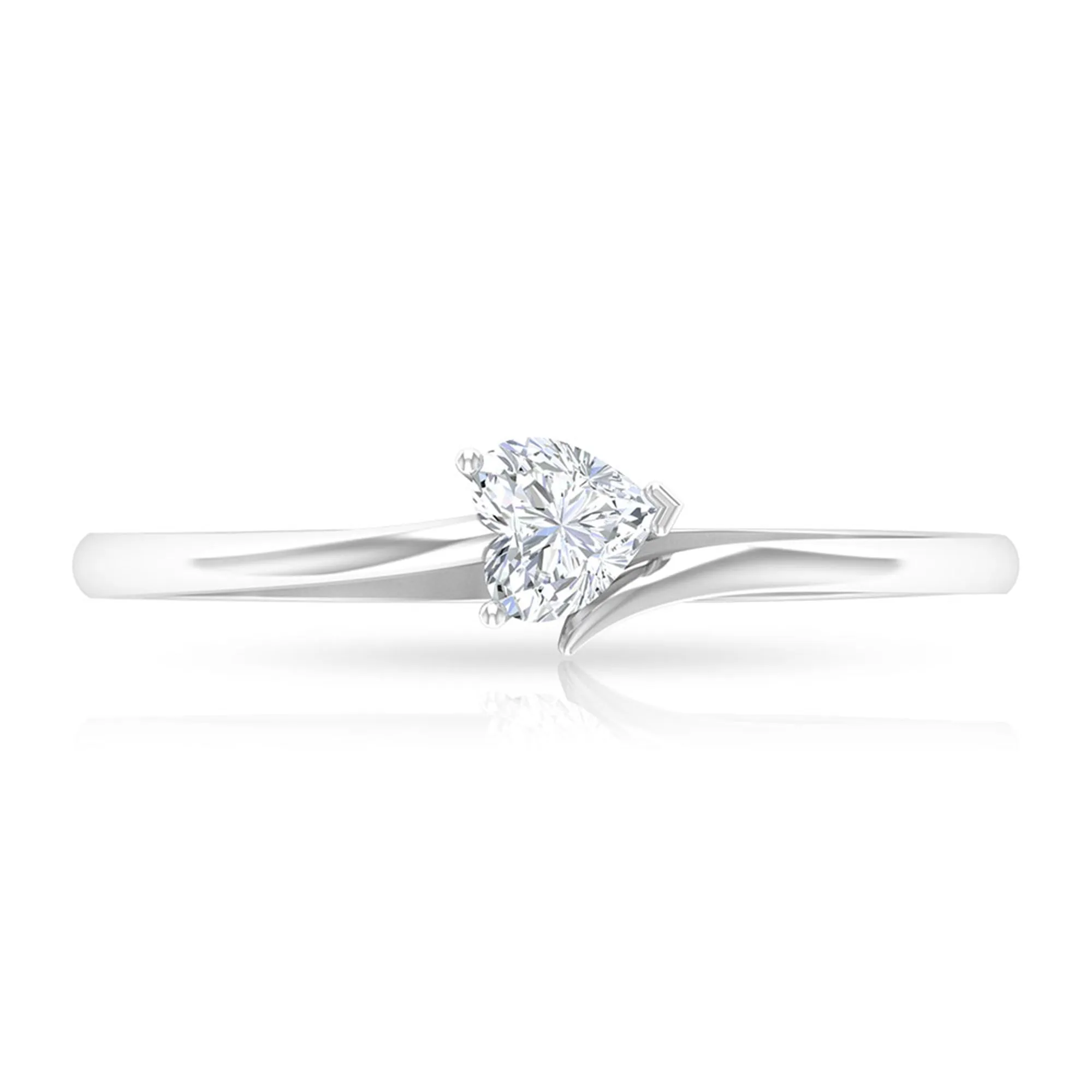 Certified Moissanite Heart Promise Ring