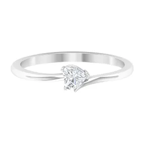 Certified Moissanite Heart Promise Ring