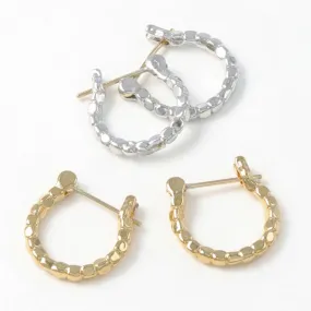 Chain Hoop 18K Gold Post Earrings