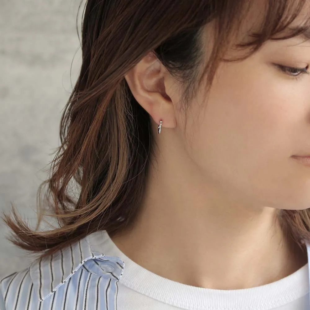 Chain Hoop 18K Gold Post Earrings