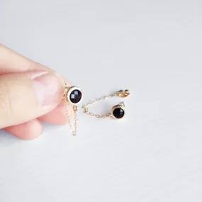 Chain Stud Earrings | Gold & Black