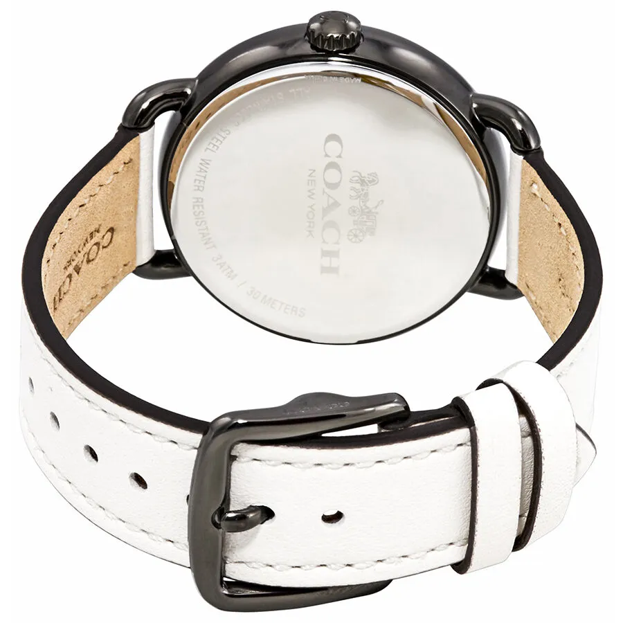 Coach Delancey Crystal White Dial White Leather Ladies Watch 14502888