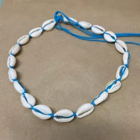 Cowrie Shell Necklace (1) - 1 size fits all - Blue