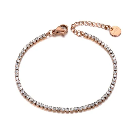 CZ Crystal Charm Anklets Stainless