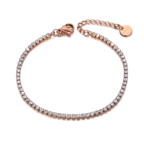 CZ Crystal Charm Anklets Stainless