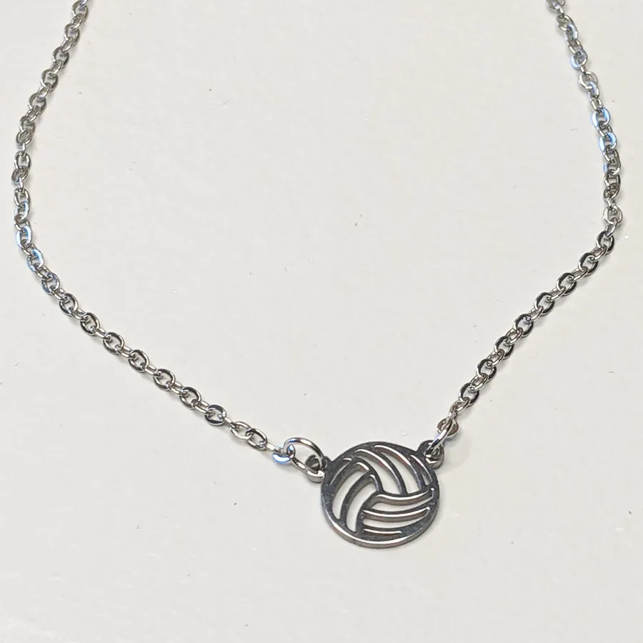 Delicate Silver Volleyball Charm Bracelet