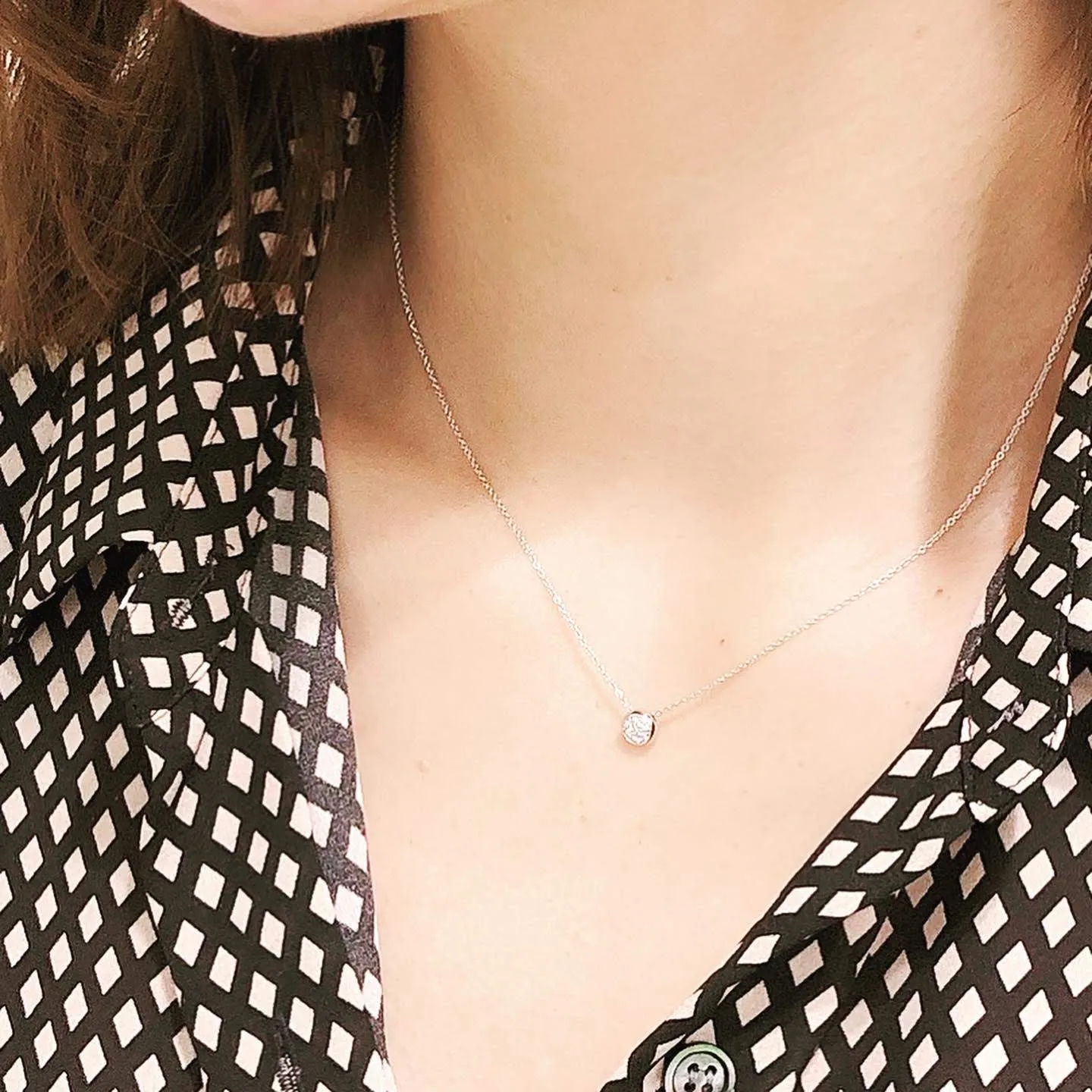 Diamond Cluster Pendant Necklace  10331