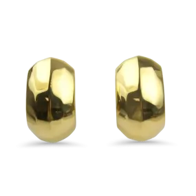 Estate 18k Yellow Gold Chunky Huggie Earrings