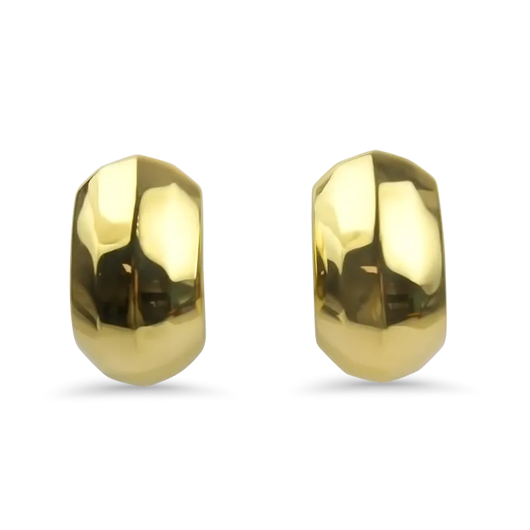 Estate 18k Yellow Gold Chunky Huggie Earrings