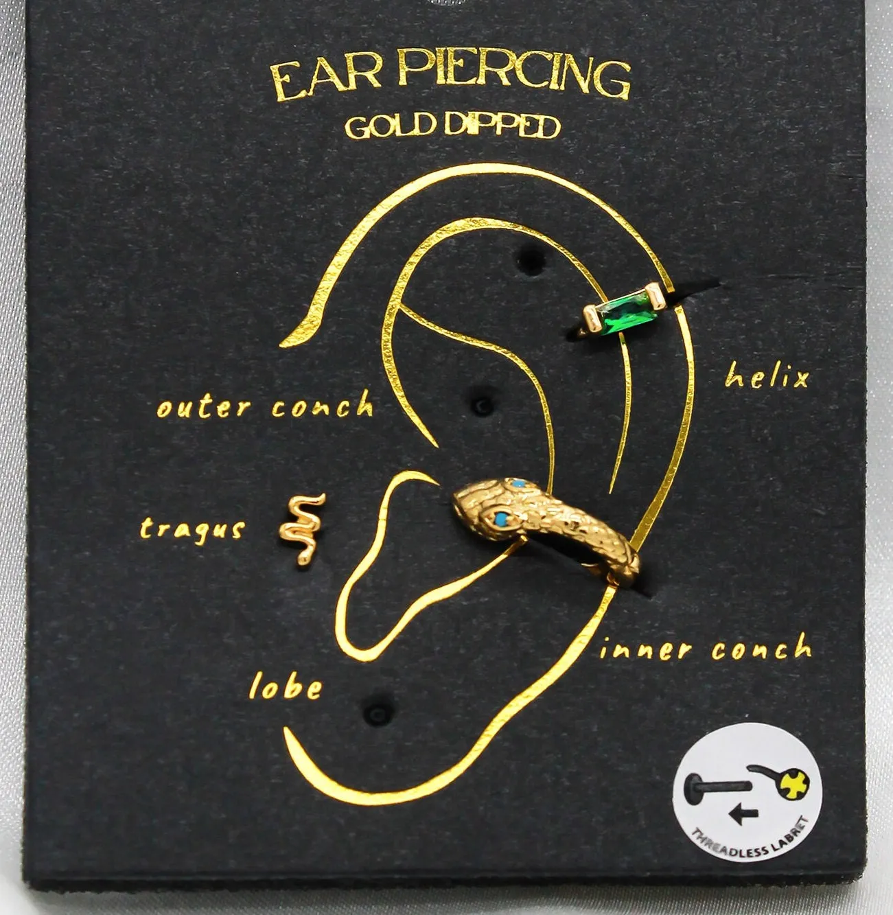 Flatback Stud Set Earrings with snake