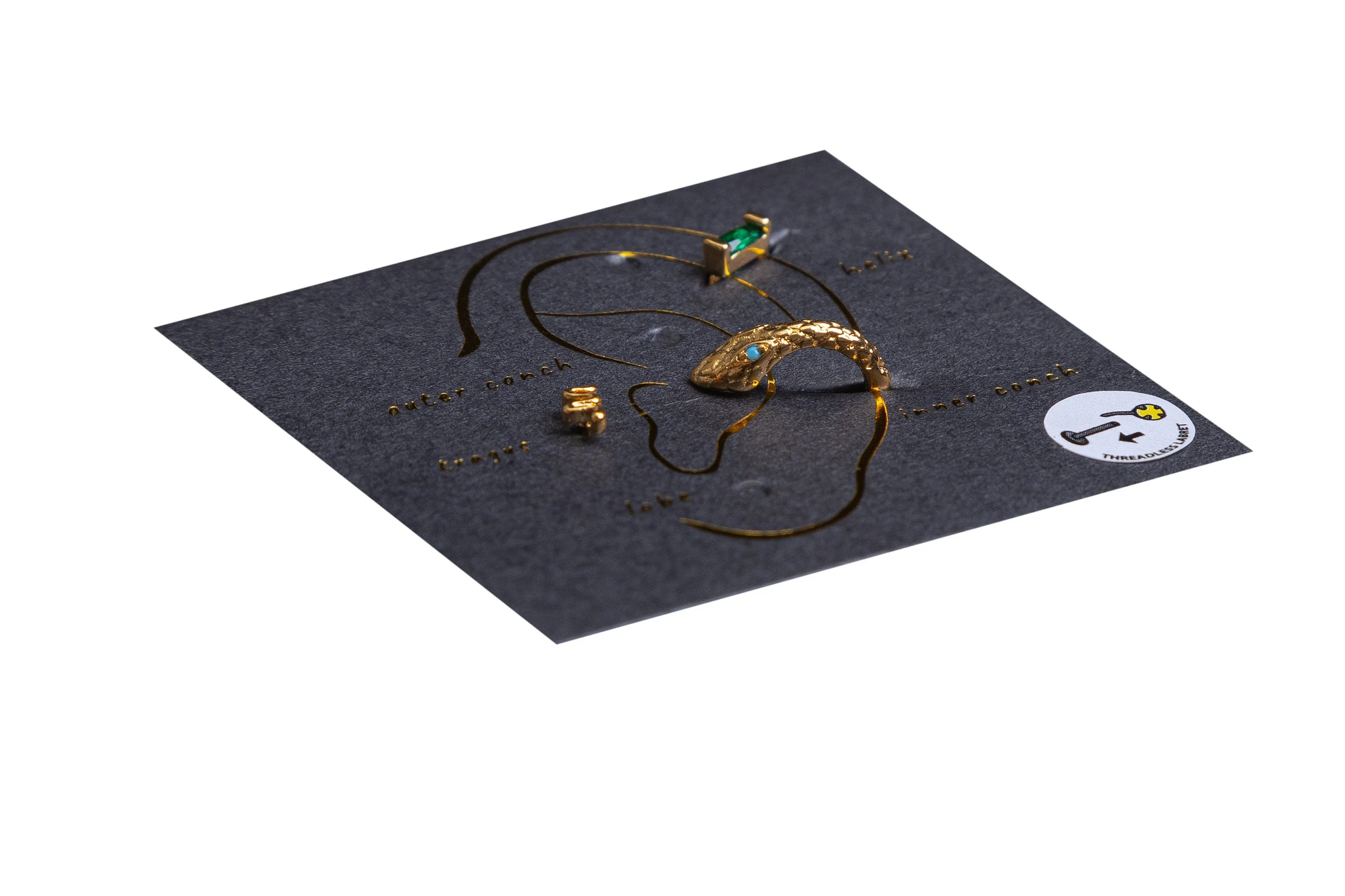 Flatback Stud Set Earrings with snake