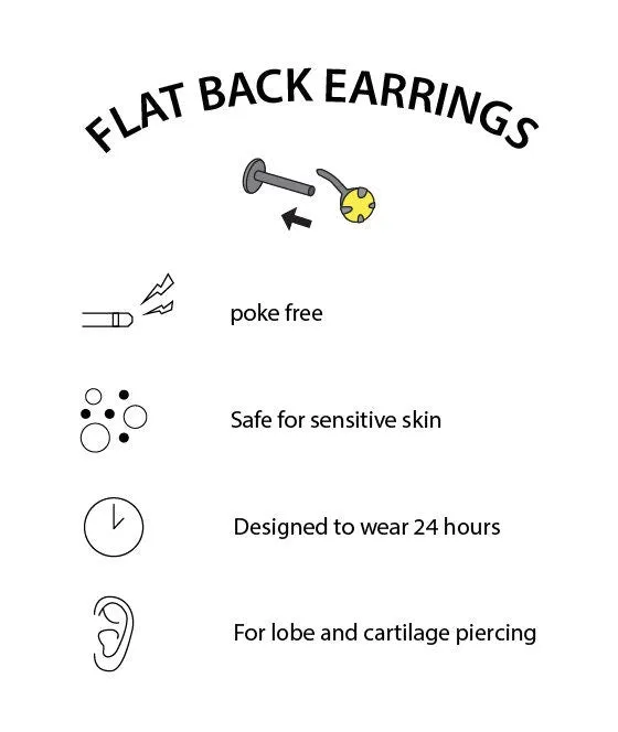 Flatback Stud Set Earrings with snake