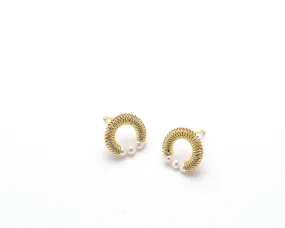 Freshwater Pearl 18k Gold Post Earrings