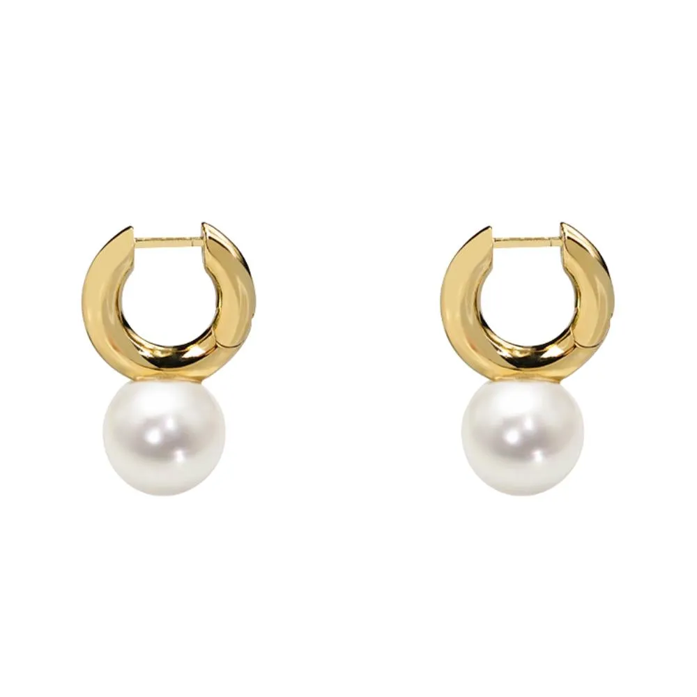 Gold & Pearl Drop Earrings