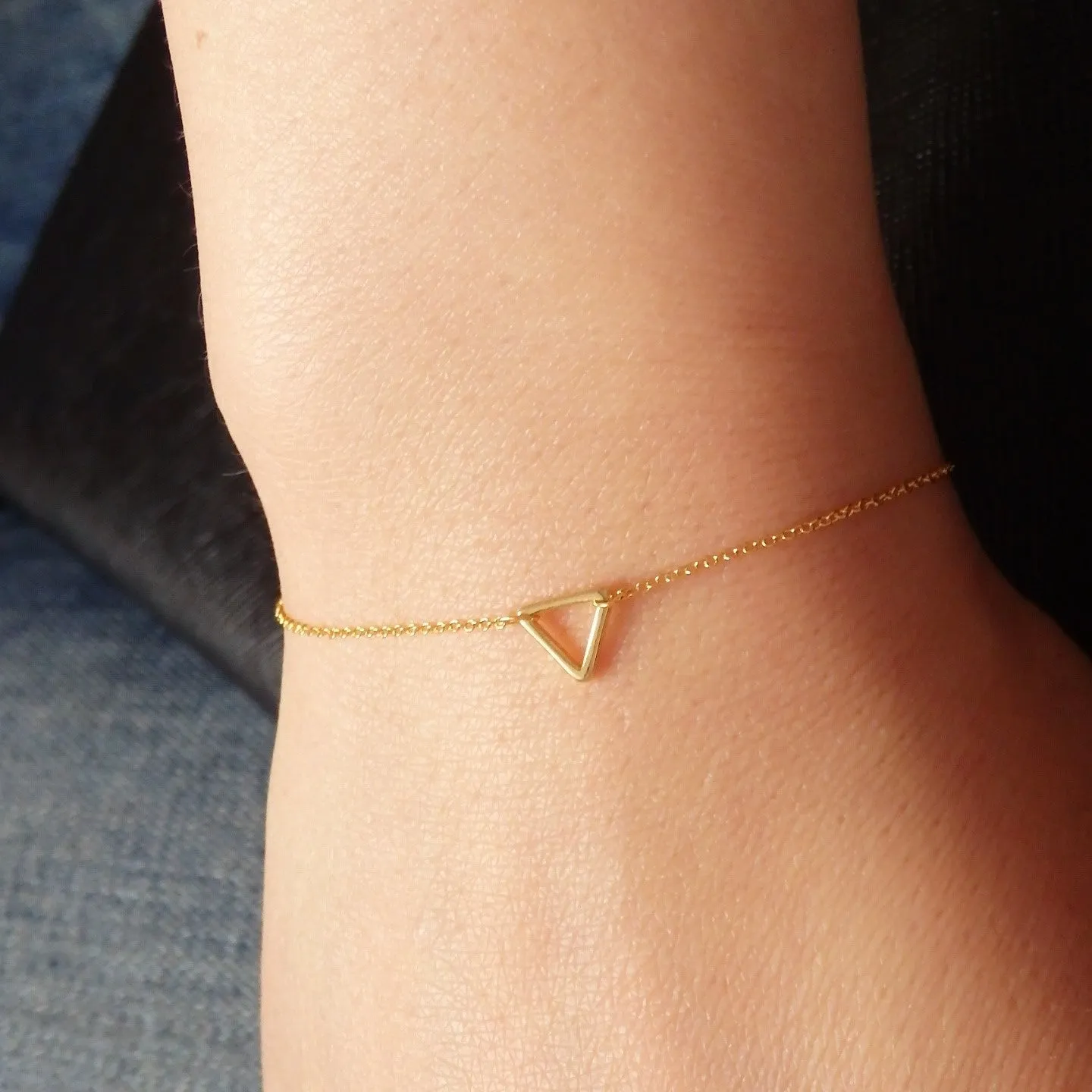 Gold Bracelets Women with Triangle, made of 16k Gold Plated