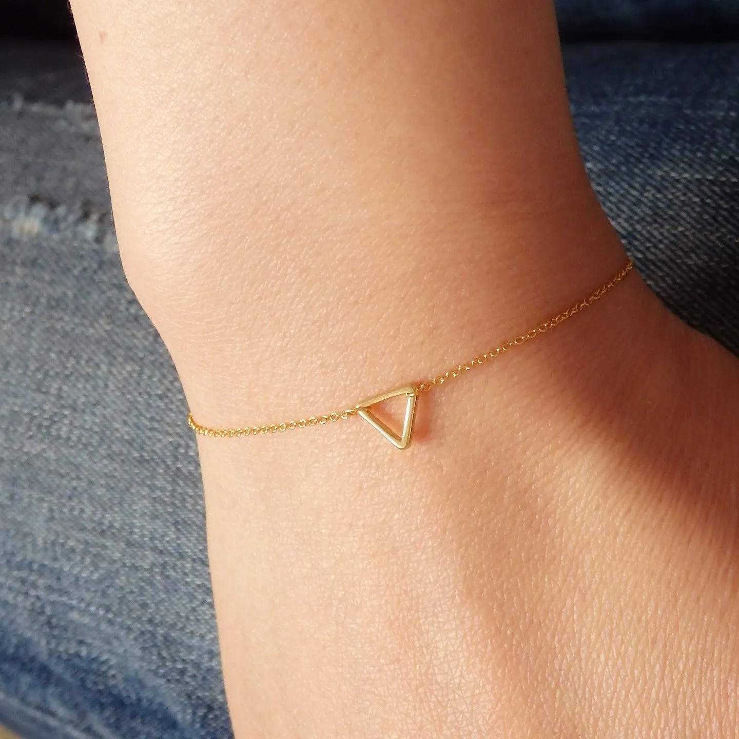 Gold Bracelets Women with Triangle, made of 16k Gold Plated