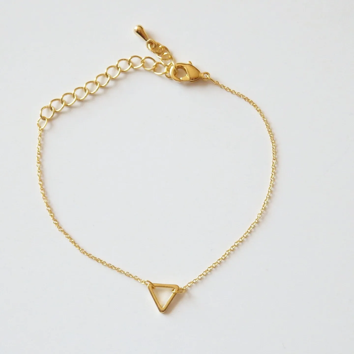 Gold Bracelets Women with Triangle, made of 16k Gold Plated