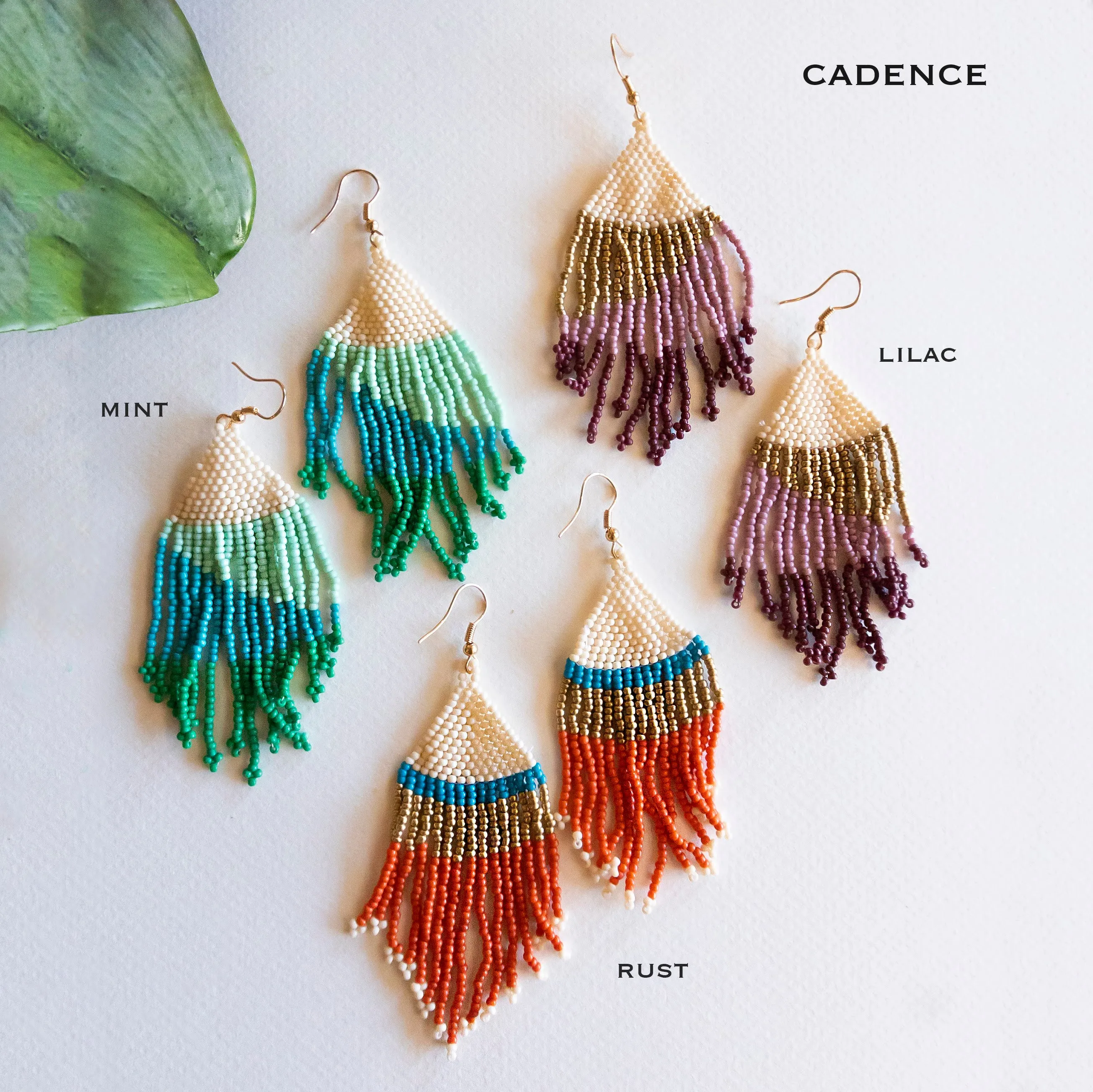Hand Beaded Tassel Earrings | Colorful Boho Tribal Fringe Earrings | Handmade Beaded Tassels