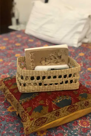 Handcrafted Rectangular Reed Organiser Basket