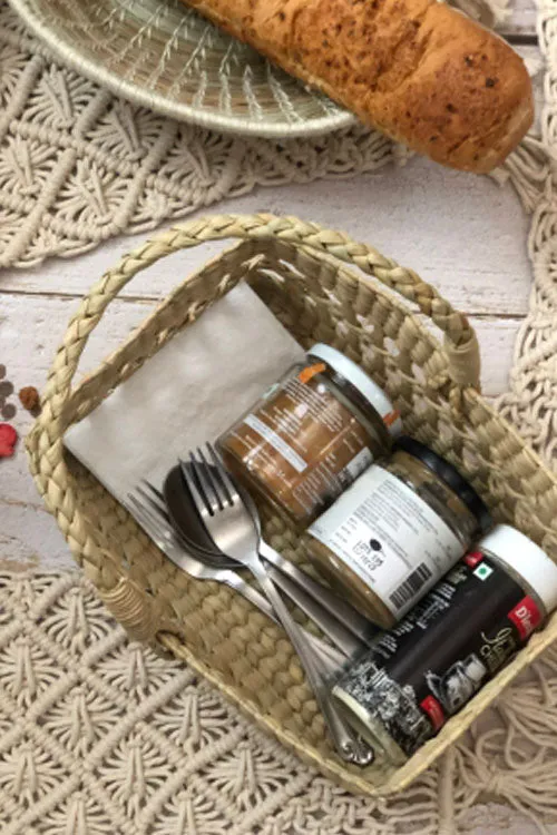 Handcrafted Rectangular Reed Organiser Basket