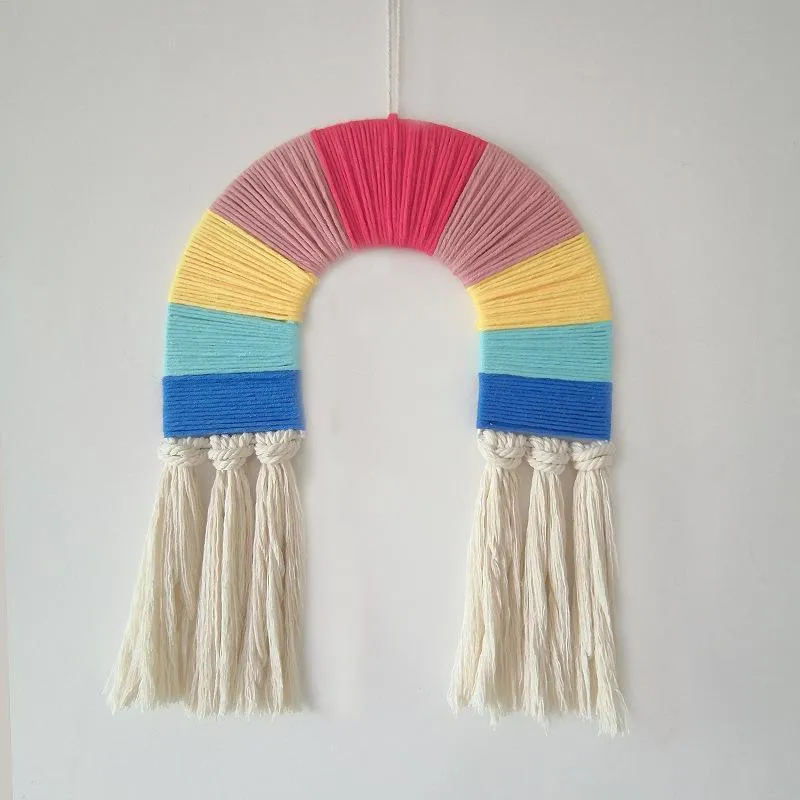 Handmade Rainbow Macrame Wall Hanging