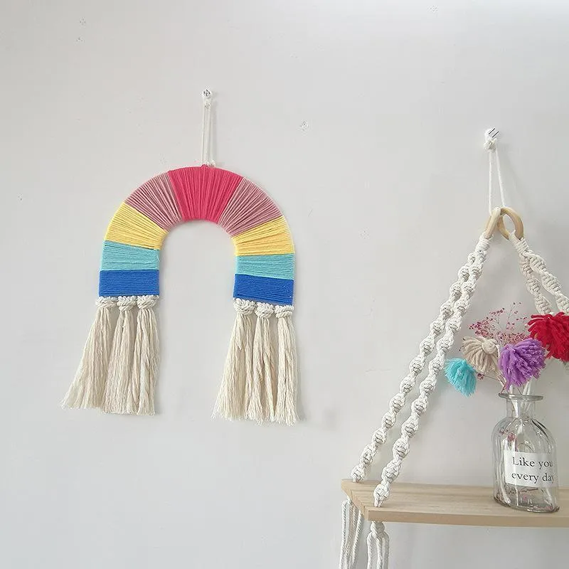 Handmade Rainbow Macrame Wall Hanging