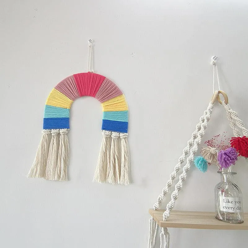 Handmade Rainbow Macrame Wall Hanging