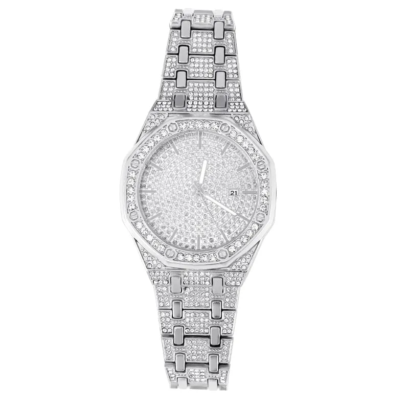Hip Hop Men Iced Out Watches Luxury Date Quartz Wrist Watches