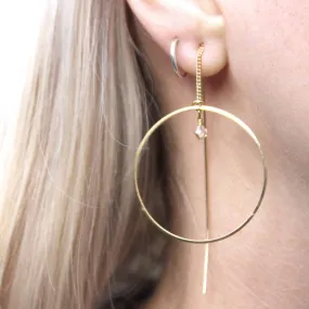 Hoop Earrings And Necklace Set (Gold - out of stock)