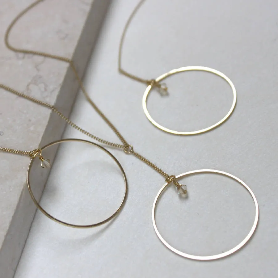 Hoop Earrings And Necklace Set (Gold - out of stock)