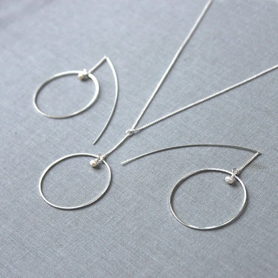 Hoop Earrings And Necklace Set (Gold - out of stock)