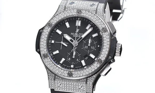 Hublot Big Bang Black Dial Chronograph Diamond Men's Watch 301SX1170RX1704 301.SX.1170.RX.1704