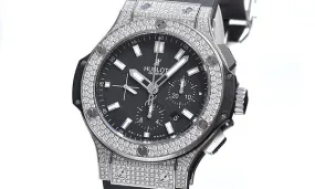 Hublot Big Bang Black Dial Chronograph Diamond Men's Watch 301SX1170RX1704 301.SX.1170.RX.1704