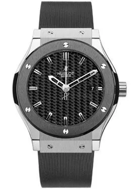 Hublot Classic Fusion Black Carbon Fiber Automatic Black Rubber Men's Watch 542.ZM.1770.RX