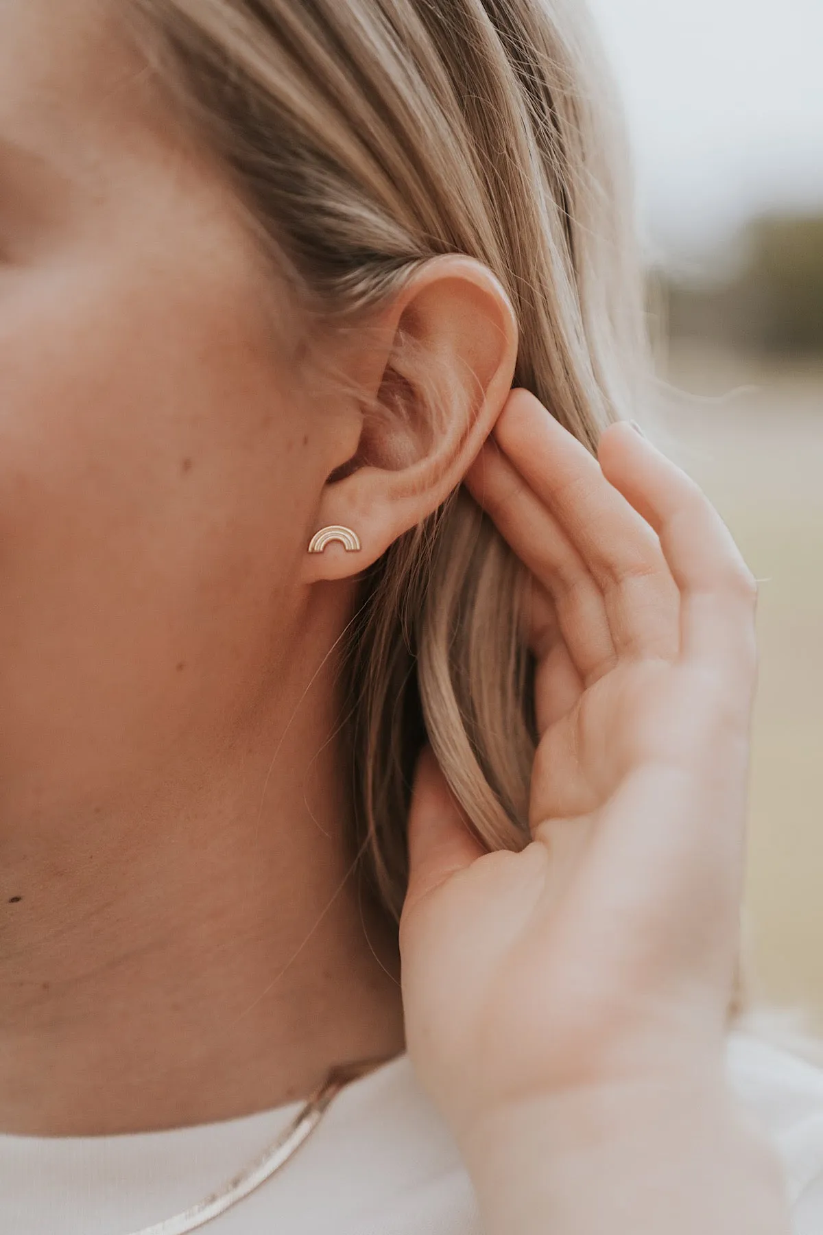 Hugging Rainbow Stud Earrings