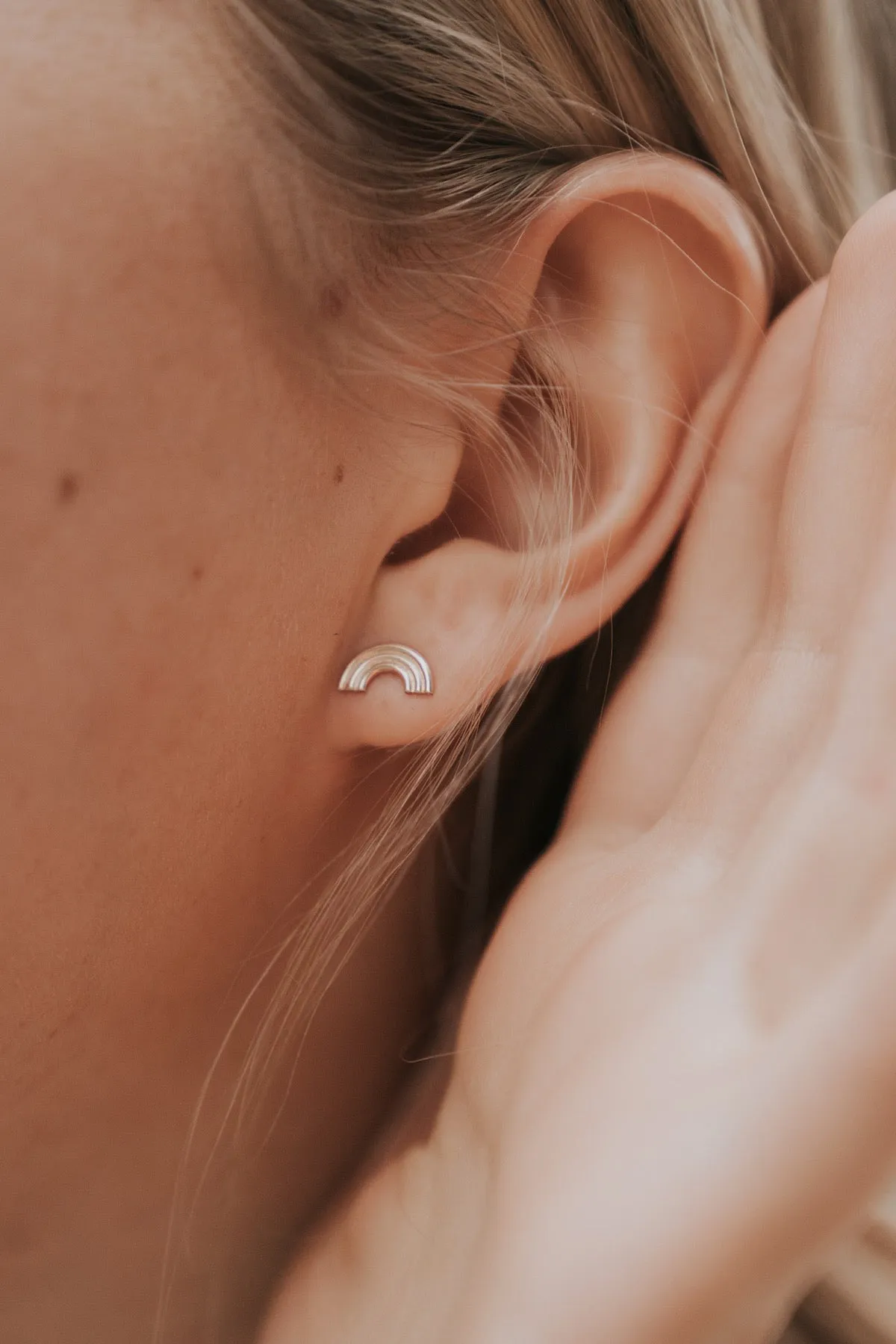 Hugging Rainbow Stud Earrings