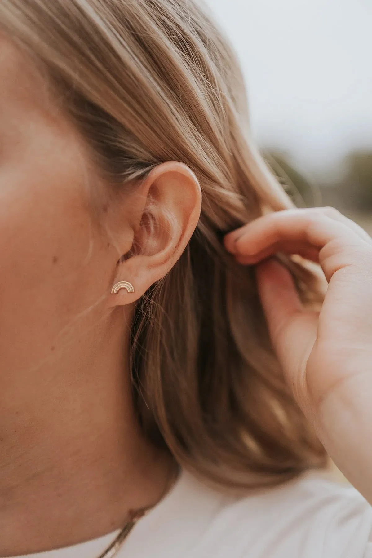 Hugging Rainbow Stud Earrings