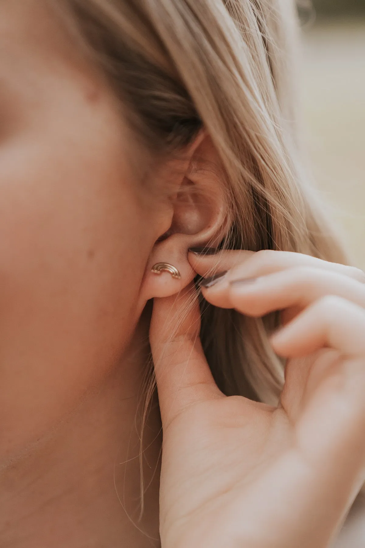Hugging Rainbow Stud Earrings