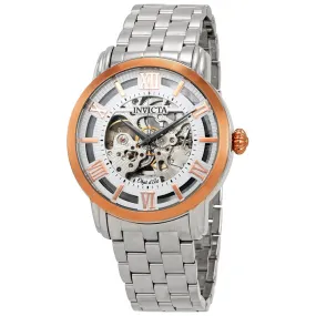 Invicta Objet D Art Automatic Silver Skeleton Dial Men's Watch 22628