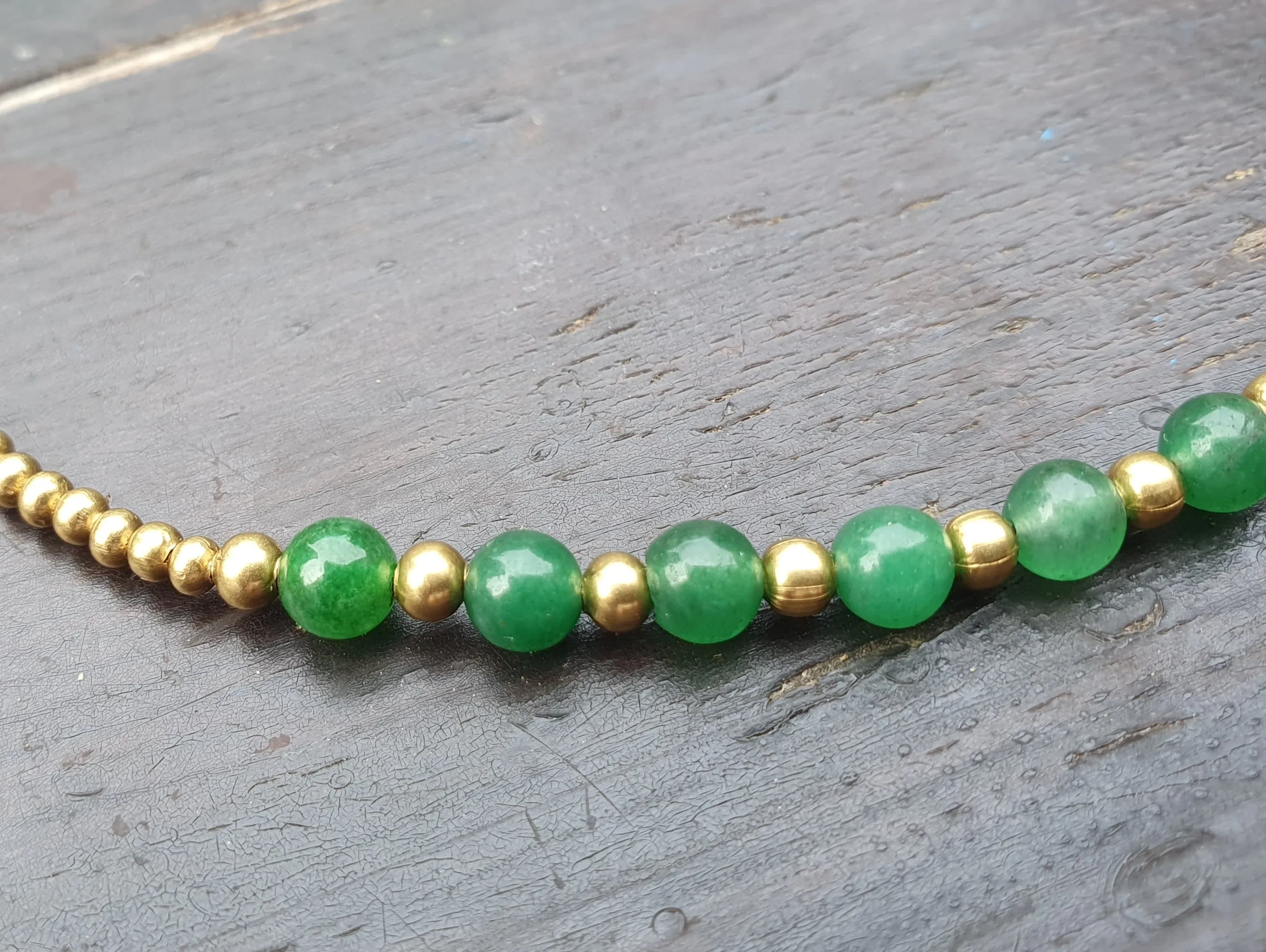 Jade stone anklet,green anklet,gold bead anklet,green gemstone anklet,gold stone anklet,gold bead anklet,thai anklet,boho anklet,beach jewel