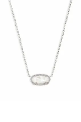 Kendra Scott: Elisa Silver Pendant Necklace - Ivory Mother Of Pearl