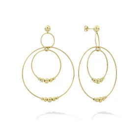 LAGOS Caviar Gold Three Circle Bead Drop Earrings