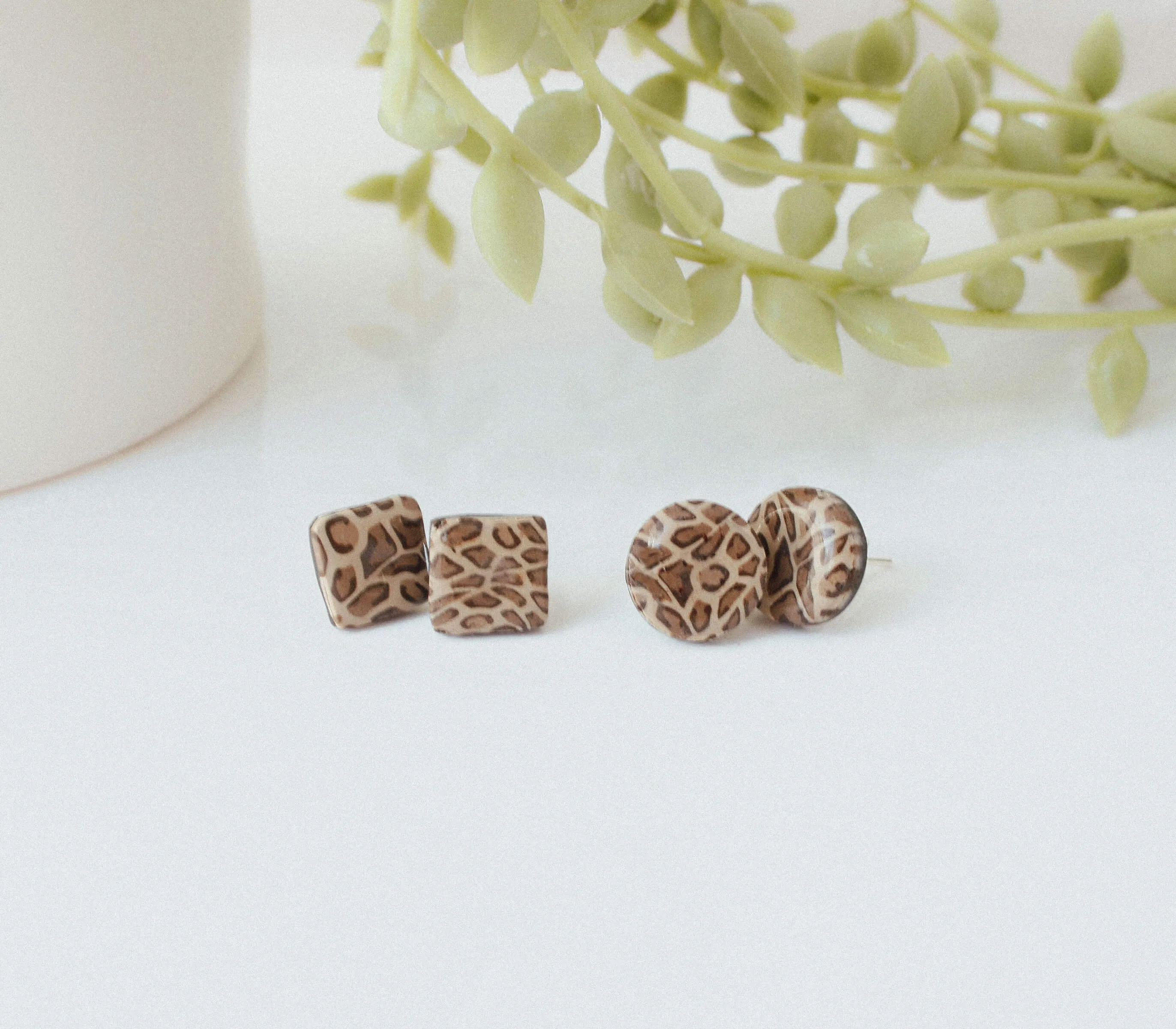 Leopard Print Stud Earrings for Women | Mix & Match